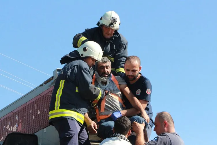 Antalya’da akıma kapılan işçi böyle kurtarıldı