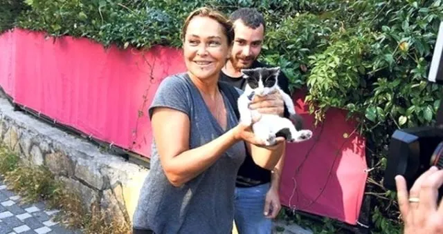 Hülya Avşar, yavru kediyi ezilmekten son anda kurtardı