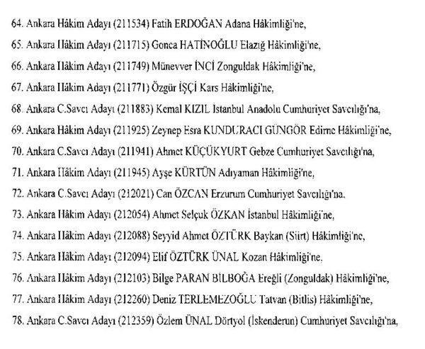 1236 hâkim ve savcının ataması yapıldı! işte atanan hakim ve savcıların tam listesi