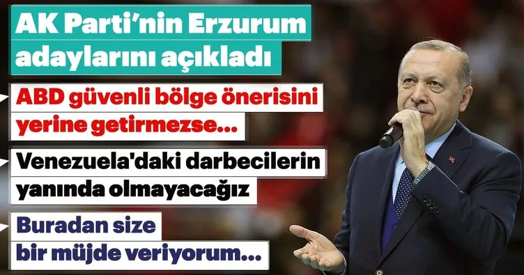 Başkan Erdoğan’dan Erzurum’da önemli açıklamalar!