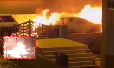 Gaziantep’te korku dolu anlar! Park halindeki lüks araç alev topuna döndü #gaziantep