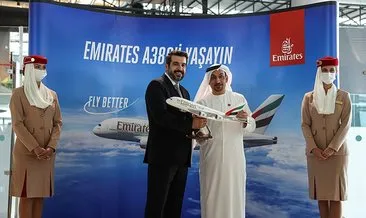 Dünya’nın en büyük yolcu uçağına İstanbul Havalimanı’nda karşılama töreni! İşte o anlar