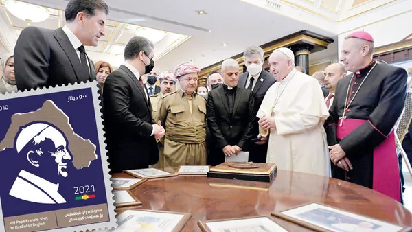 Papa ziyaretinde harita skandalı! Barzani'den Kürdistan propagandası
