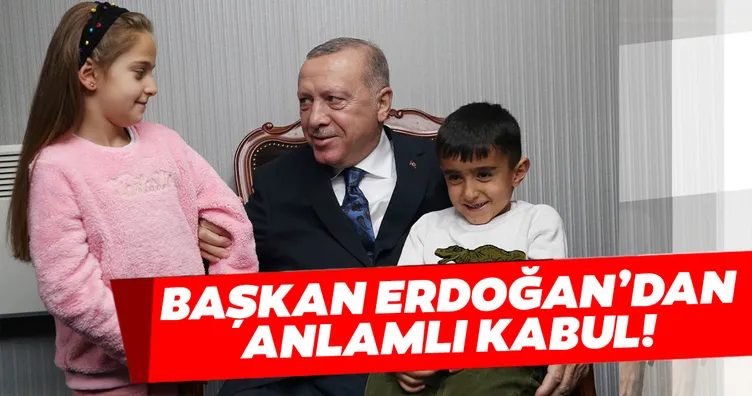 Başkan Erdoğan, Şehit Ahmet Budak'ın eşi ve çocuklarını kabul etti