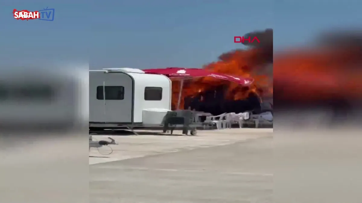 Park halindeki karavan alev alev yandı | Video videosunu izle Park halindeki karavan alev alev yandı | Video videosunu izle
