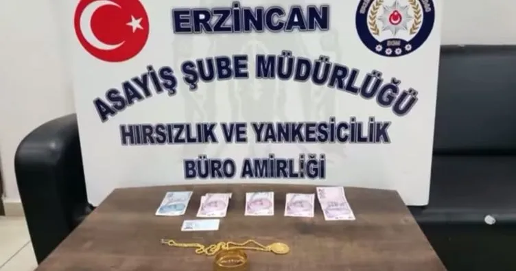 Erzincan polisinden altın hırsızına suçüstü