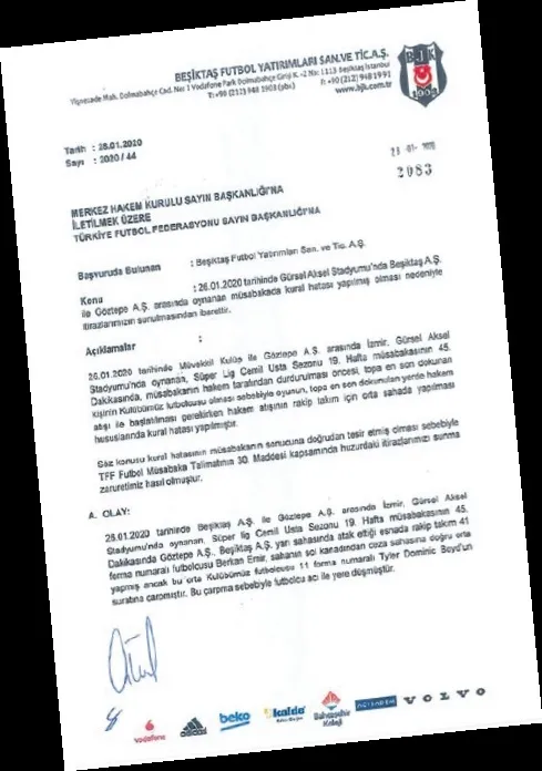 İşte Beşiktaş'ın Göztepe maçıyla ilgili yaptığı itirazın tüm detayları