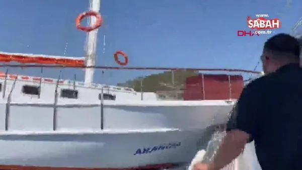 Tur teknesinin demirli tekneye çarptığı kaza kamerada | Video