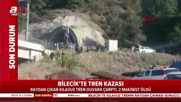 Bilecik'te kılavuz tren raydan çıkarak duvara çaptı!