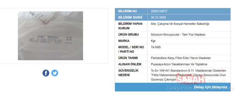 Bakanlık tek tek ifşa etti! İşte güvensiz çıkan maskeler ve markaları