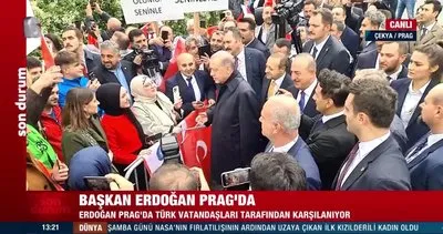 Başkan Erdoğan Prag’da! Türk vatandaşlardan sevgi seli | Video