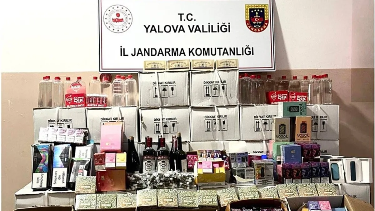 Yalova'da kaçak alkol ve tütün operasyonu: 2 gözaltı