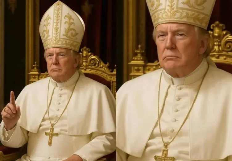 ABD Başkanı Trump ’yeni Papa’ oldu! O fotoğraf olay oldu