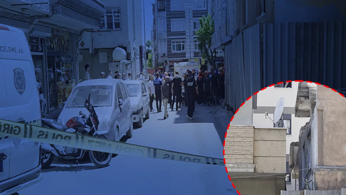 Küçükçekmece'de faciadan dönüldü! Yıkımı gerçekleşen bina çö