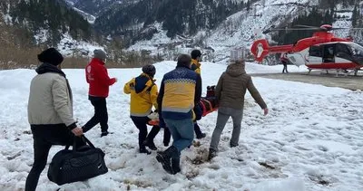 Kar kara ulaşımını zorlaştırdı, ambulans helikopter kurtardı #artvin