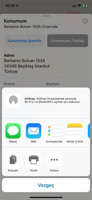 iOS 11’li iPhone’da konum bilgisi nasıl paylaşılır?