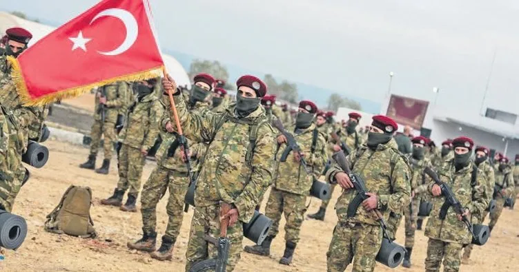 Kürt Şahinleri Tugayı Türk bayrağıyla görevde