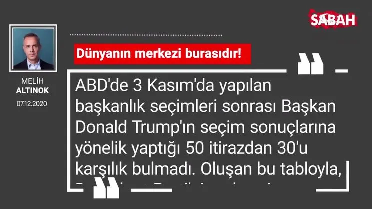 Melih Altınok | Dünyanın merkezi burasıdır!