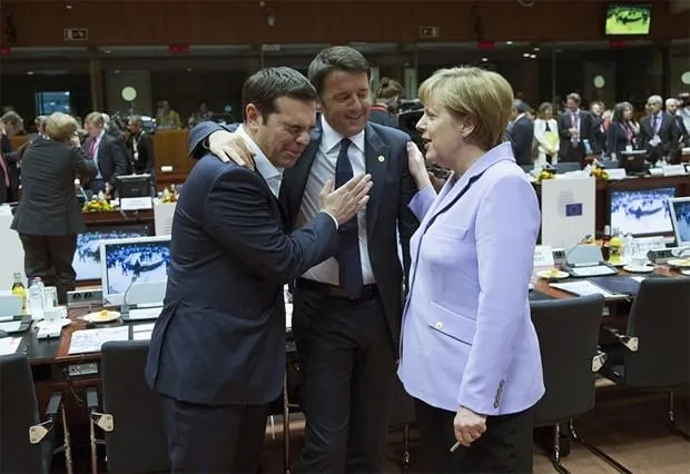 Merkel, Çipras ve Renzi’nin keyifli halleri