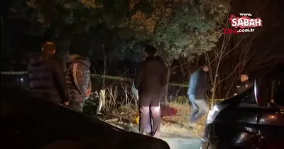 Eyüpsultan’da ağaçlık alana uçan otomobilde yangın çıktı: 1’i polis, 2 ölü | Video