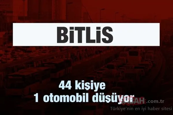 Hangi ilde kişi başına kaç otomobil düşüyor
