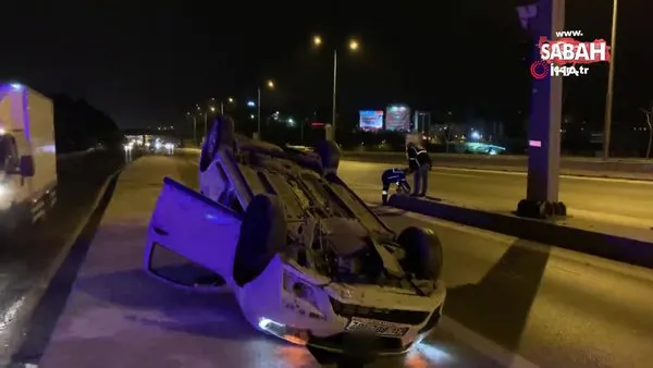 Bostancı’da otomobil takla attı: Araçtaki iki kişi yara almadan kurtuldu | Video
