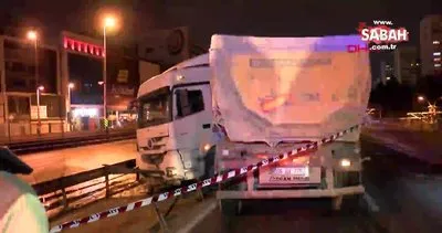 İstanbul Bakırköy’de hafriyat kamyonu bariyerlere çarptı, depodaki mazot yola aktı | Video