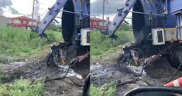Tekirdağ’da skandal! Belediyeye ait araç dereye atık boşaltırken görüntülendi