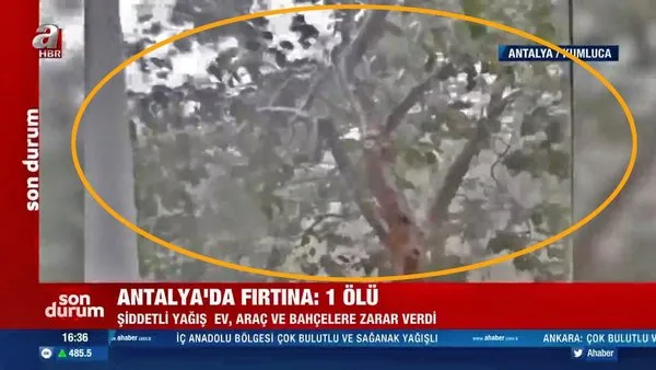 Son dakika haberi... Antalya'daki dolu ve fırtına dehşeti kamerada! 1 ölü | Video