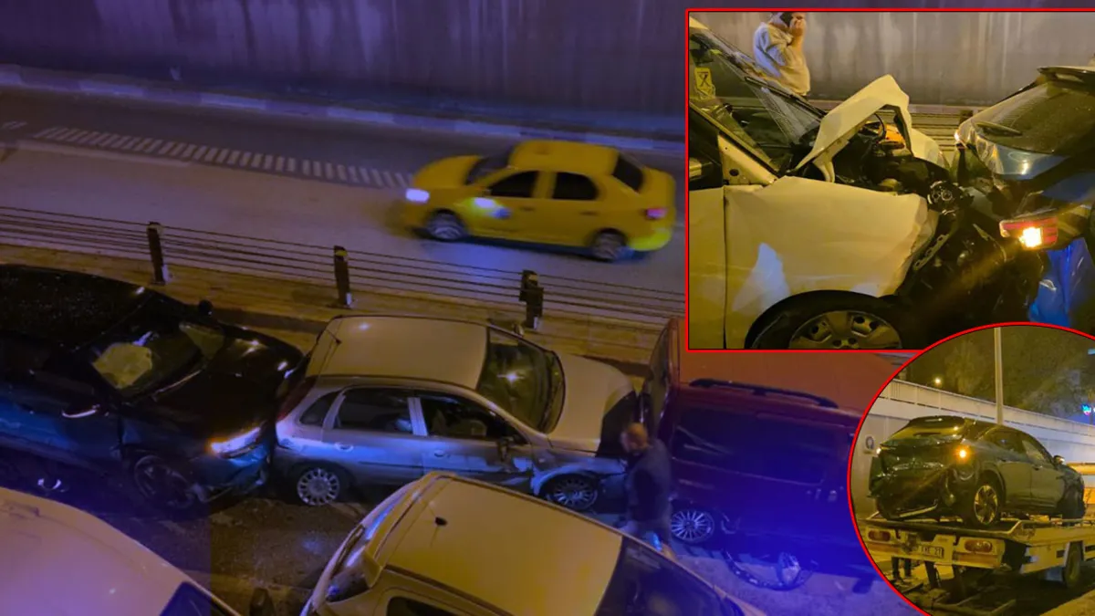 Antalya'da 11 araçlı zincirleme kaza: 1 yaralı