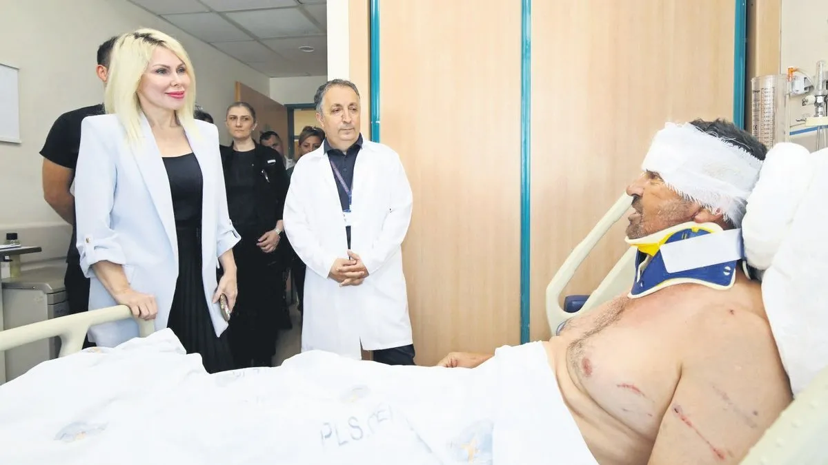 Aslanın saldırdığı çiftçinin kopan kulağı yerine dikildi