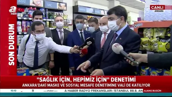 Ankara Valisi Vasip Şahin, korona virüs denetimlerine katıldı | Video