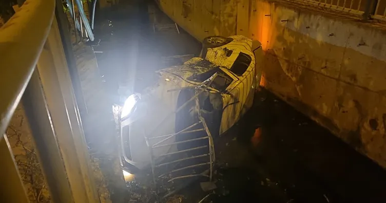 Kayseri’de otomobil kanala uçtu: 2 yaralı
