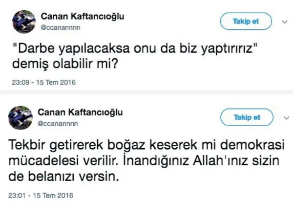 İşte CHP İstanbul İl Başkanı Canan Kaftancıoğlu’nun skandal tweetleri!