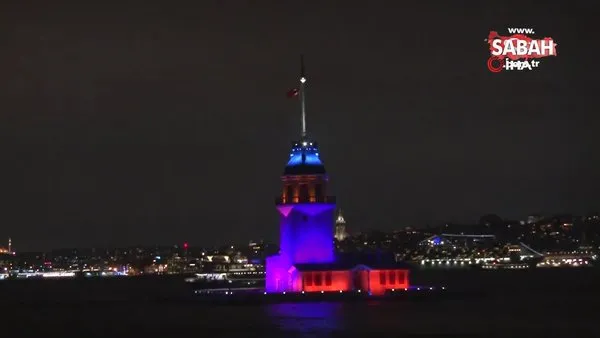 Kız Kulesi ışık gösterileriyle yeniden İstanbullularla buluştu | Video