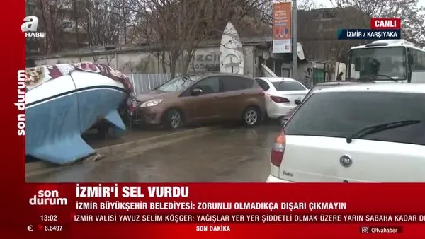 SON DAKİKA. İzmir'de sel! Canlı yayınla yaşananlar ve son durum... | Video