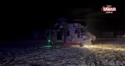 Hasan Dağı’nda düşüp yaralan dağcı kadın helikopterle böyle kurtarıldı