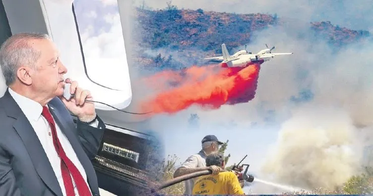 14 uçak, 20 helikopter,1600 personelle: Yangınla mücadelede seferberlik