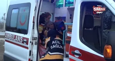 Seyir halindeki tıra çarpan otomobil yan yola savruldu: 1’i çocuk 3 yaralı | Video
