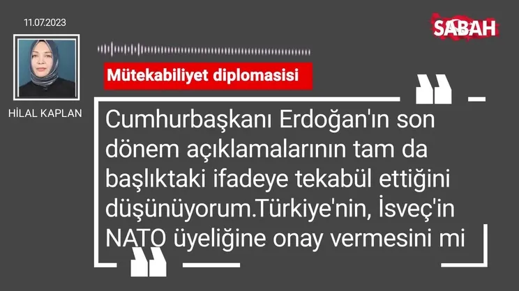 Hilal Kaplan | Mütekabiliyet diplomasisi
