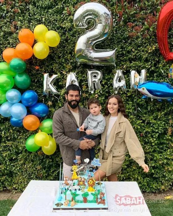 Fahriye Evcen ile Burak Özçivit’in üzerine titrediği oğlu Karan 2 yaşında! Özçivit ailesinin kutlama pozları sosyal medyayı yıktı geçti!