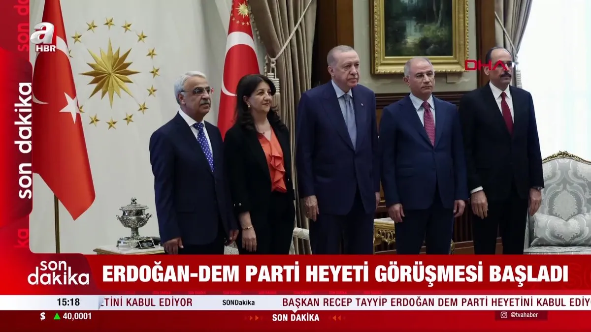 Cumhurbaşkanı Recep Tayyip Erdoğan DEM Parti heyetini kabul ediyor