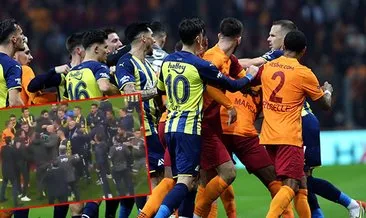 Galatasaray-Fenerbahçe derbisi bitti saha karıştı! Mert Hakan ve Alpaslan Öztürk...