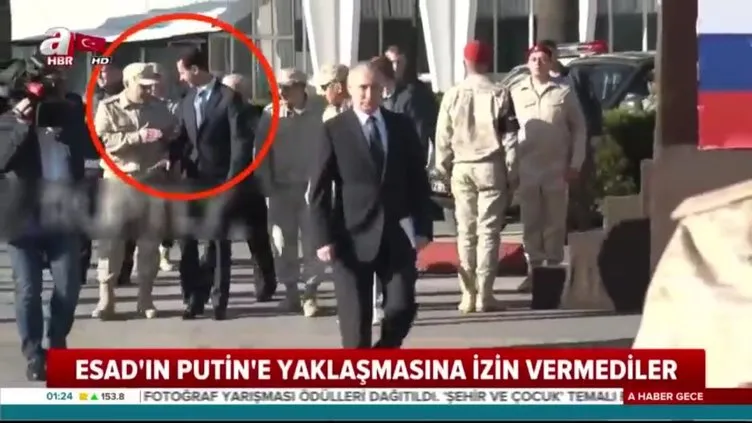 Putin ile yan yana yürümek isteyen Esad’a Rus komutandan engel