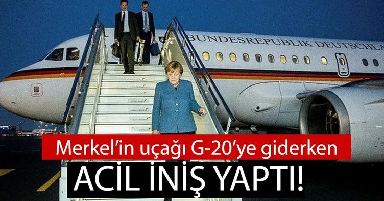Merkel’in uçağı G-20’ye giderken acil iniş yaptı