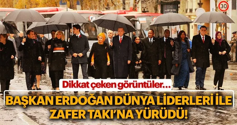 Cumhurbaşkanı Erdoğan Zafer Takı'na yürüdü