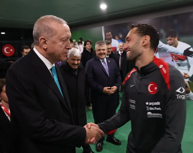 Erdoğan ve Kavelaşvili maçı izlerken