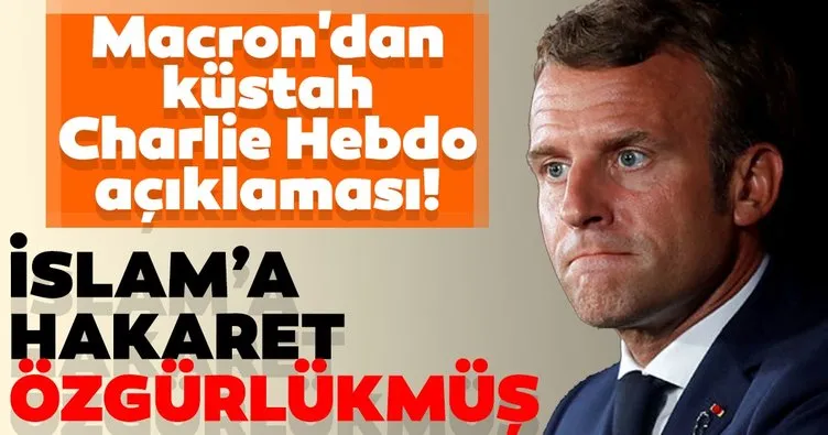 Macron'dan küstah Charlie Hebdo açıklaması! İslam'a hakaret özgürlükmüş