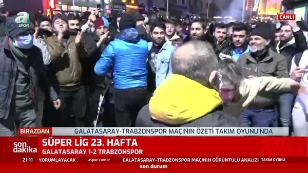 Trabzonspor taraftarı Galatasaray galibiyetini kolbastı ile kutladı