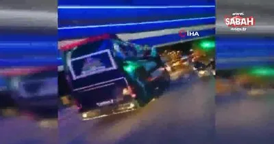 Kocaelispor şampiyonluk turunda otobüsten düşen futbolcular kamerada